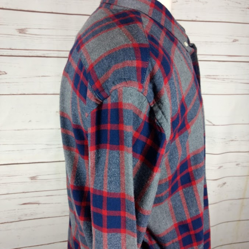 Old Navy Slim Fit Mens Gray Flannel Shirt XXL - Picture 4 of 6